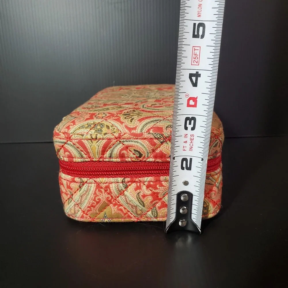Encante‎ Accessories Compact Travel Jewelry Box Full Zippered Paisley Quilted